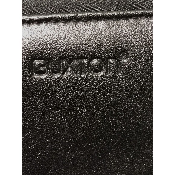 Buxton Black Leather Accordion Wizard 12 Credit Card ID Holder Coin Cash Wallet - Picture 2 of 9